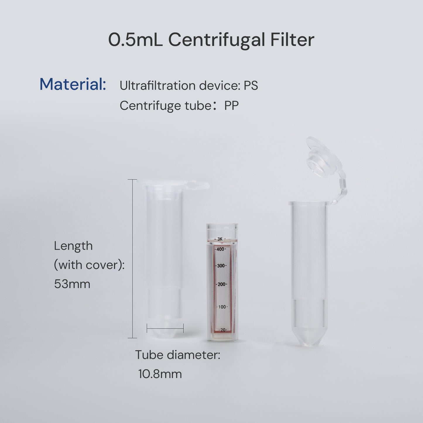0.5mL Ultrafiltration Centrifugal Filter with Regenerated Cellulose RC Membrane 24/pk