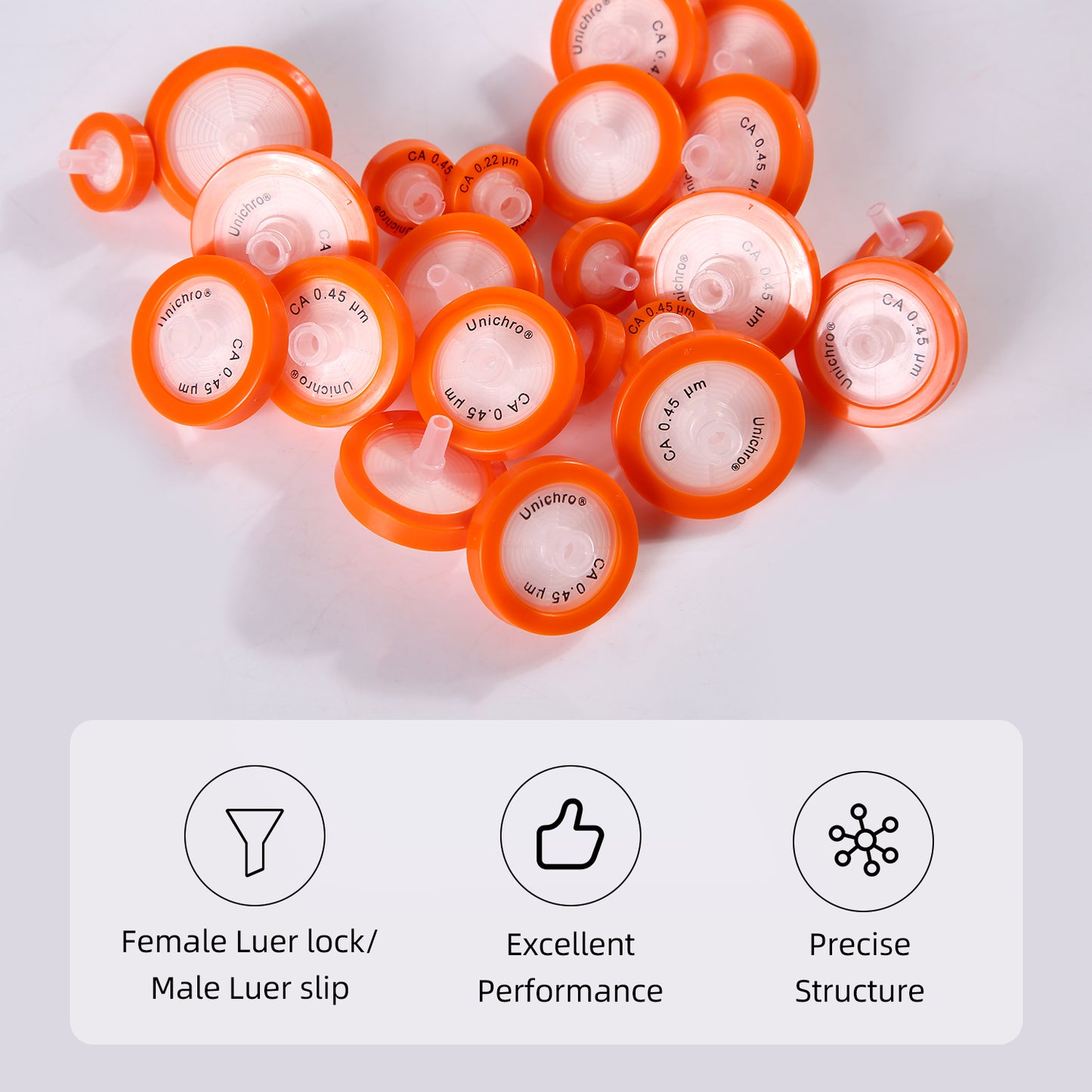 CA syringe filter features