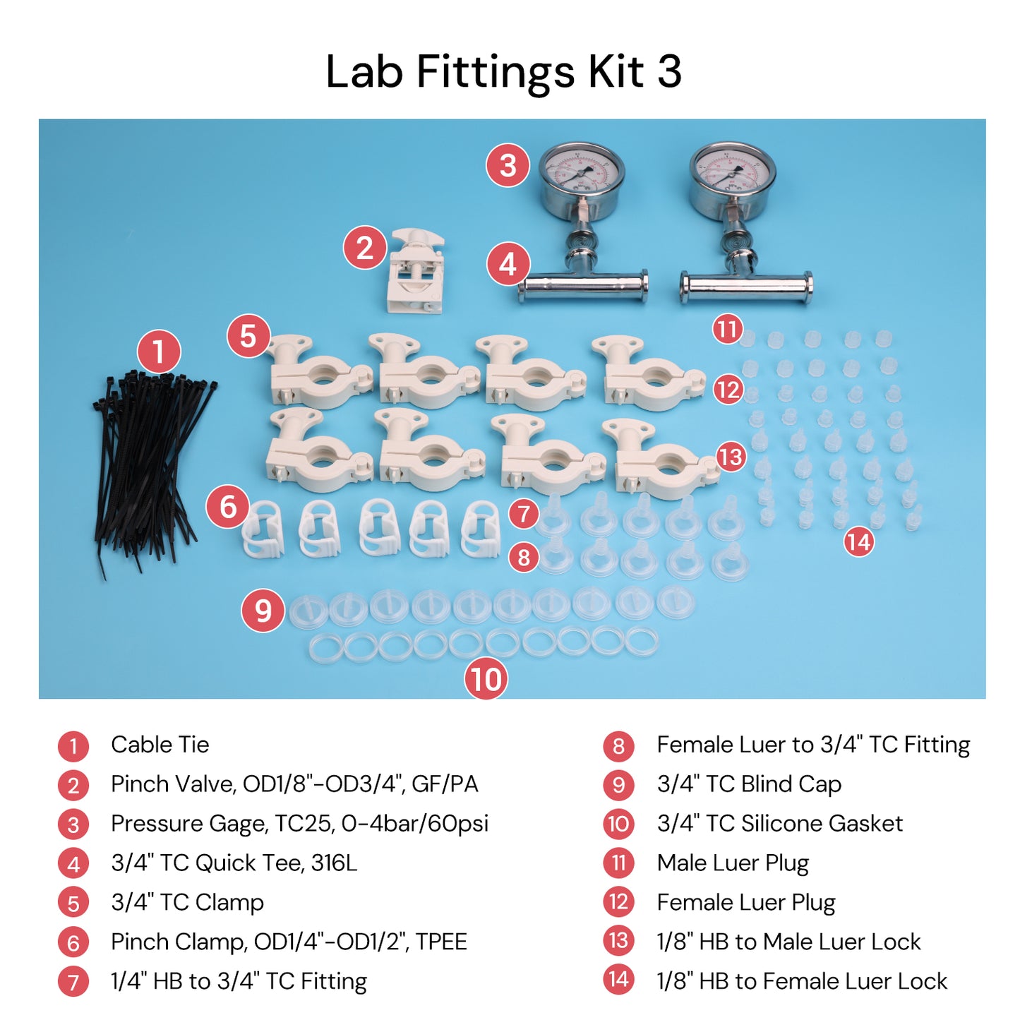 Fittings Kits for Lab Hollow Fiber Filter