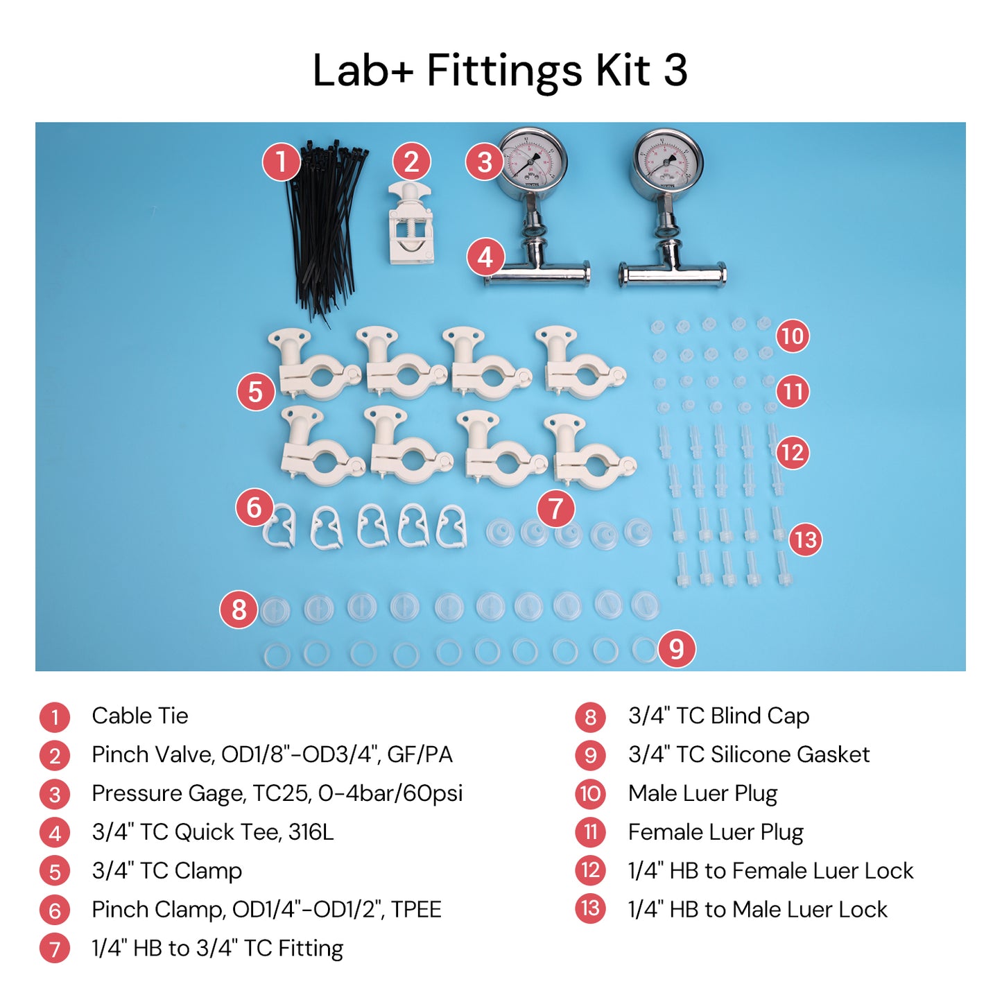 Fittings Kits for Lab+ Hollow Fiber Filter