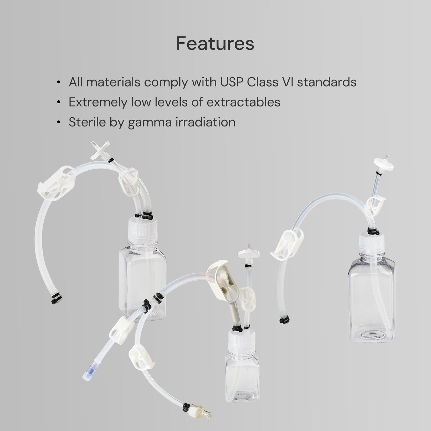 125mL Lifecube™ SSB Single-Use Bottle Assemblies, 2 Ports 1/4"-1/8" HB, Sterile 10/pk