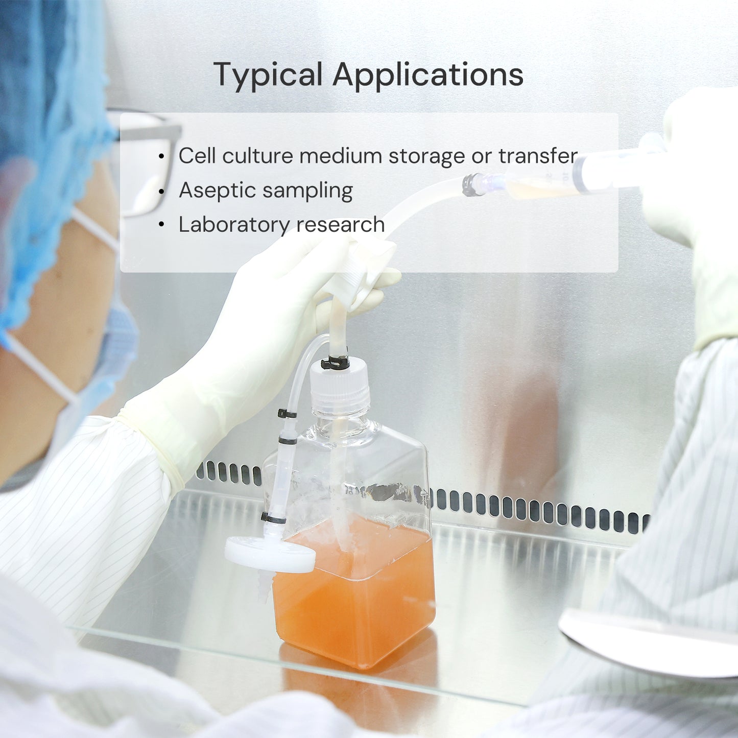 30mL Lifecube™ SSB Single-Use Bottle Assemblies, 2 Ports 1/8"-1/8" HB, Sterile 10/pk