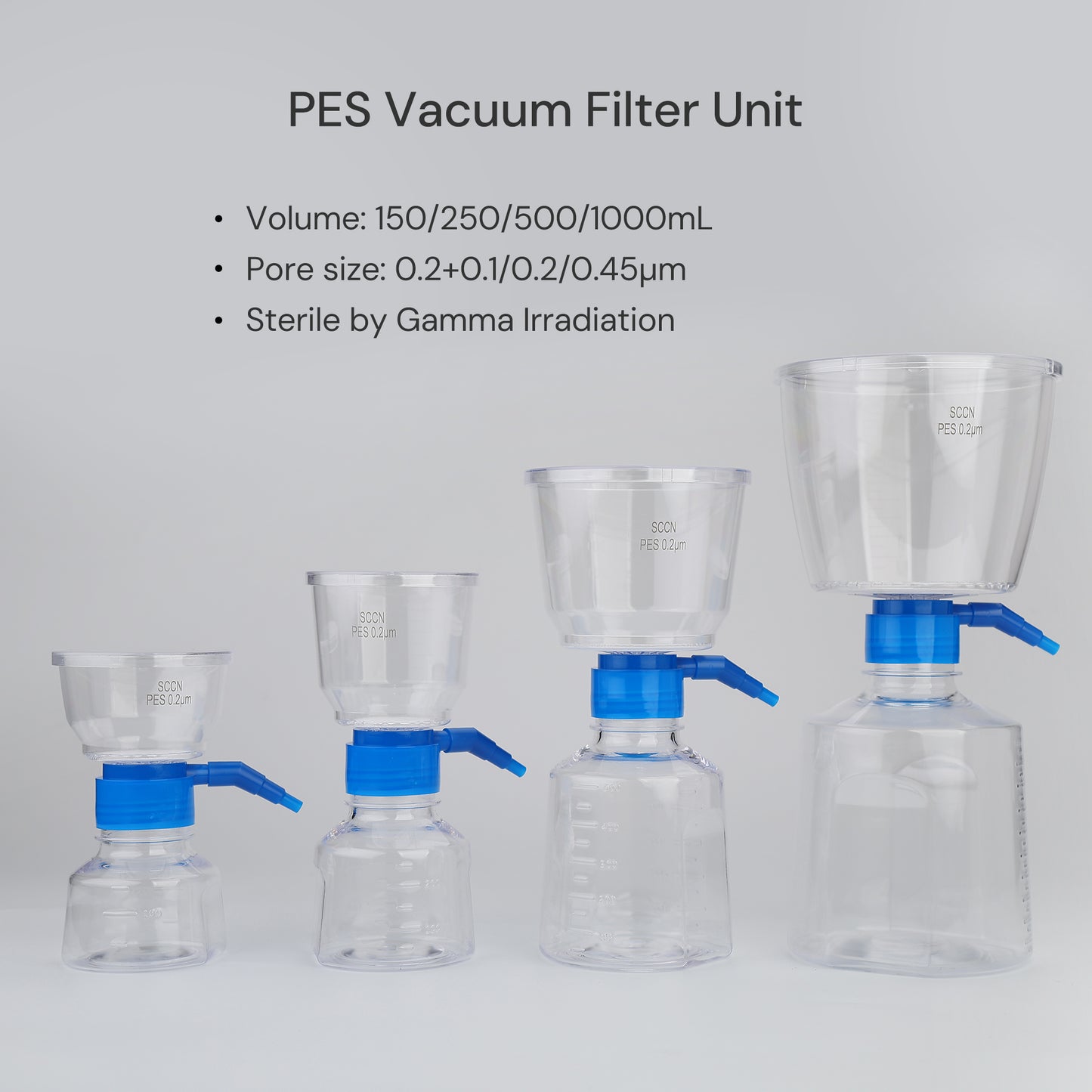 Disposable Vacuum Filter Unit 0.2μm PES Membrane, Sterile