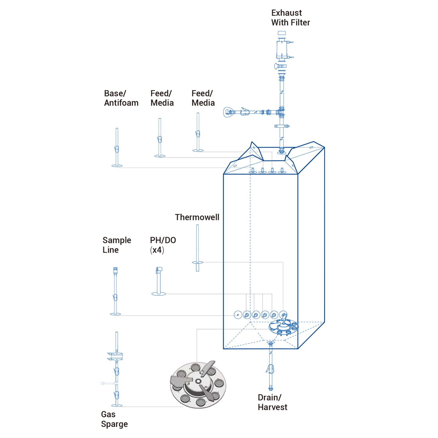 50 L Lifecask™ RG Single-Use Bioreactor Bags