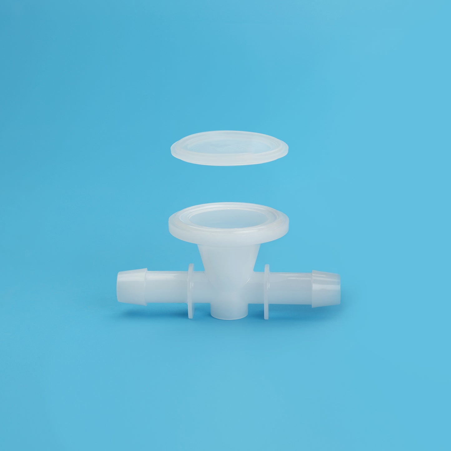 Pharmaceutical PE Instrument Tee Pressure Gauge TC to Hose Barbs 1/pk