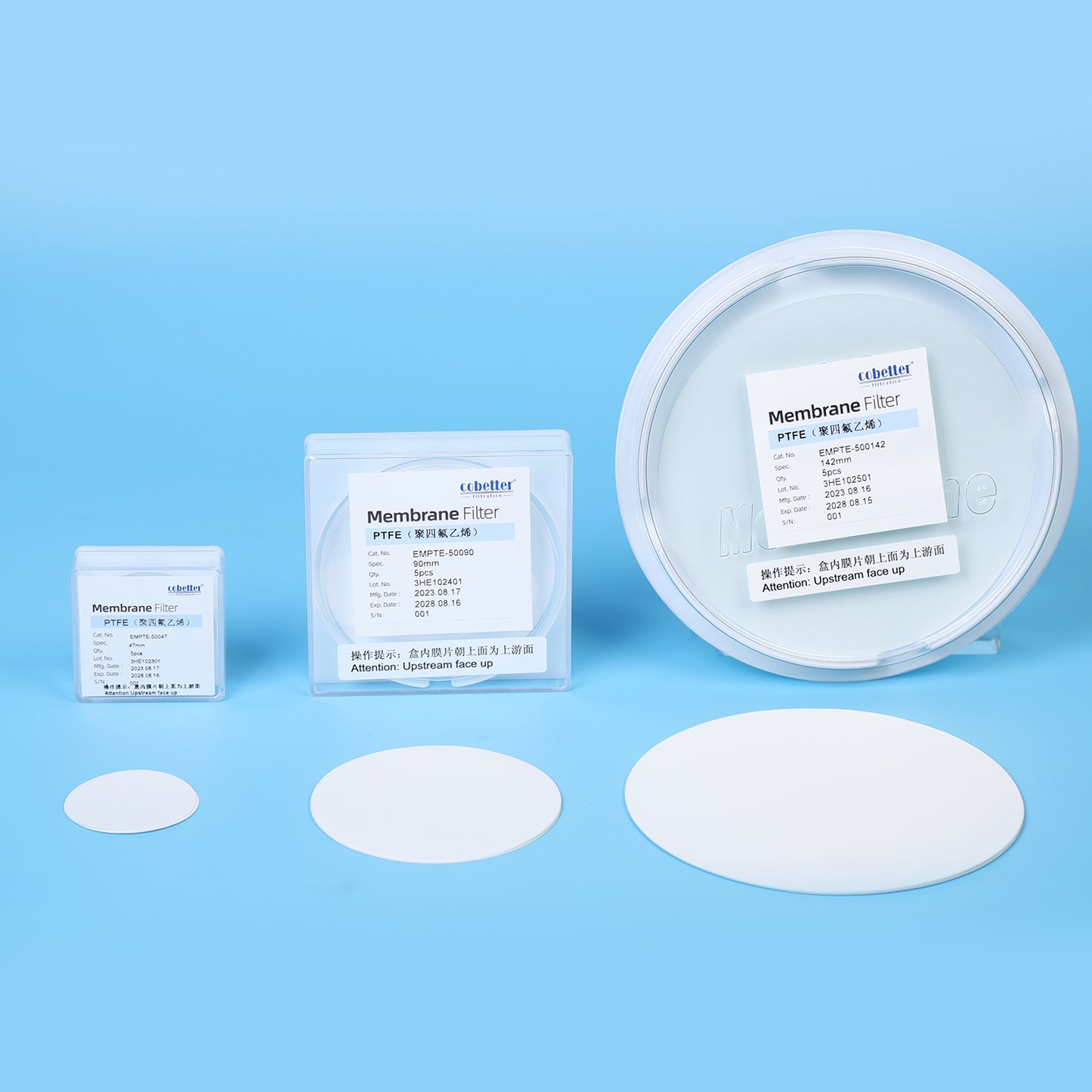 ePTFE membrane filter 47mm, 90mm, 142mm