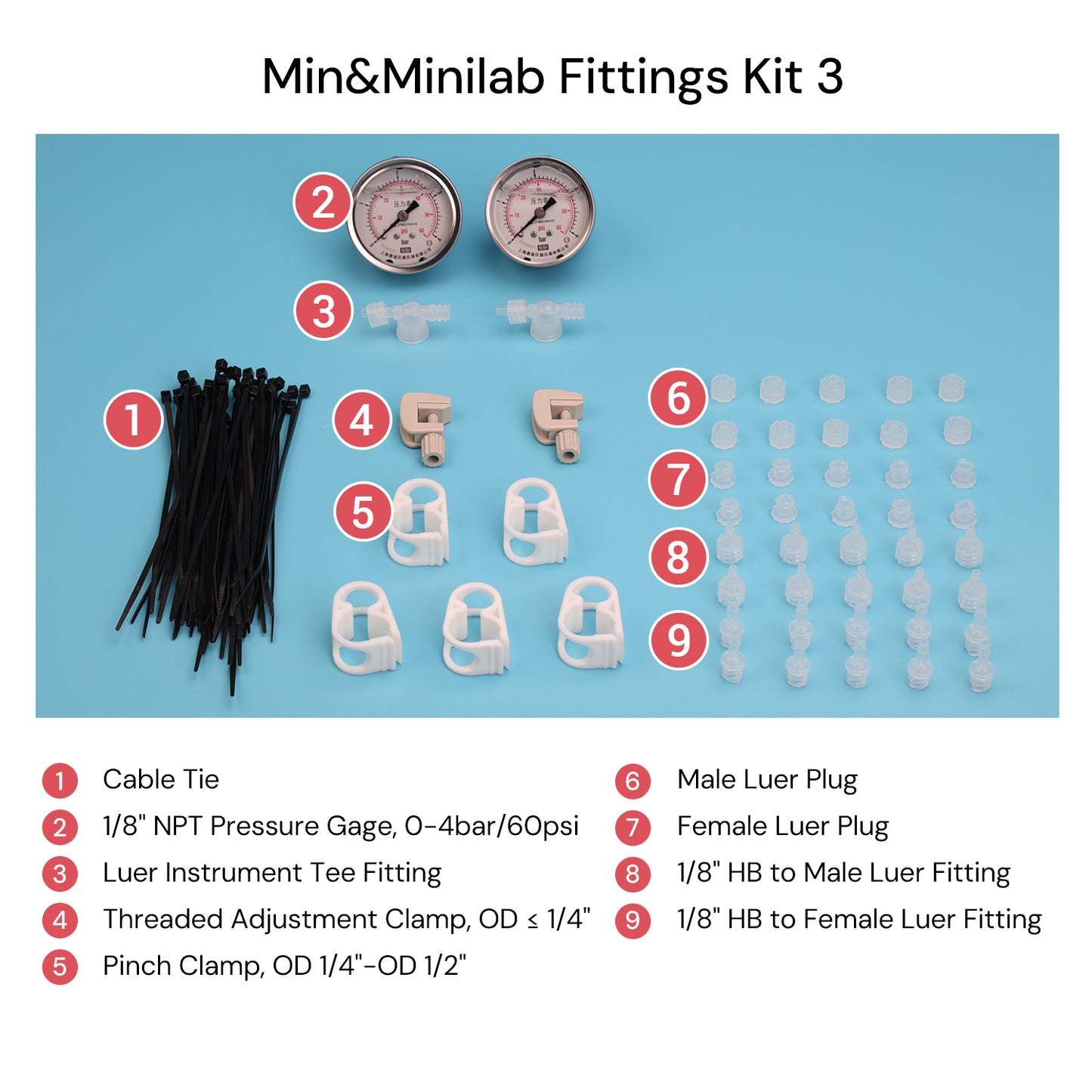 Fittings Kits for Mini & MiniLab Hollow Fiber Filter