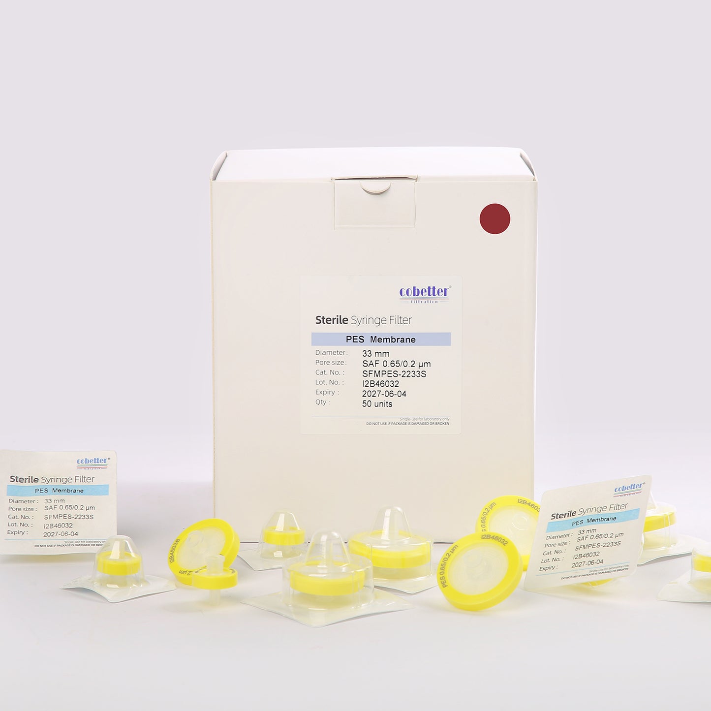 0.2μm PES Syringe Filters for Sterile Filtration, Sterile Individually Packed