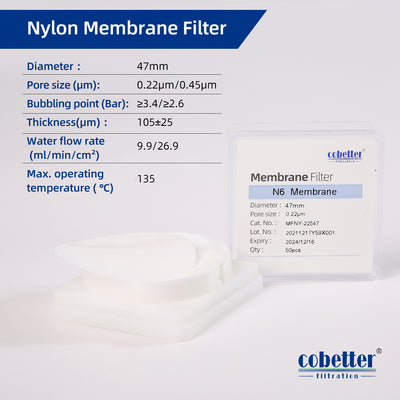 specification of hydrophilic nylon disc membrane filter