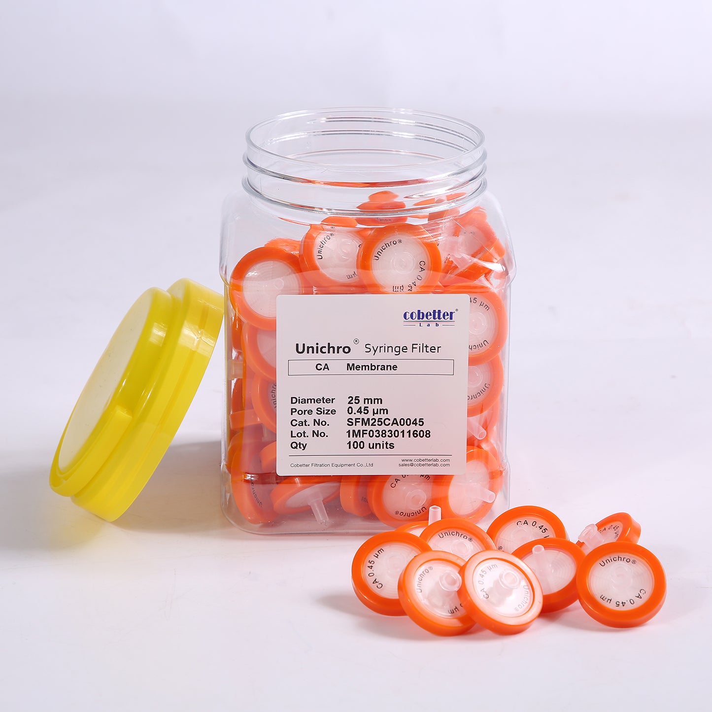 CA syringe filters 100 pcs per pk