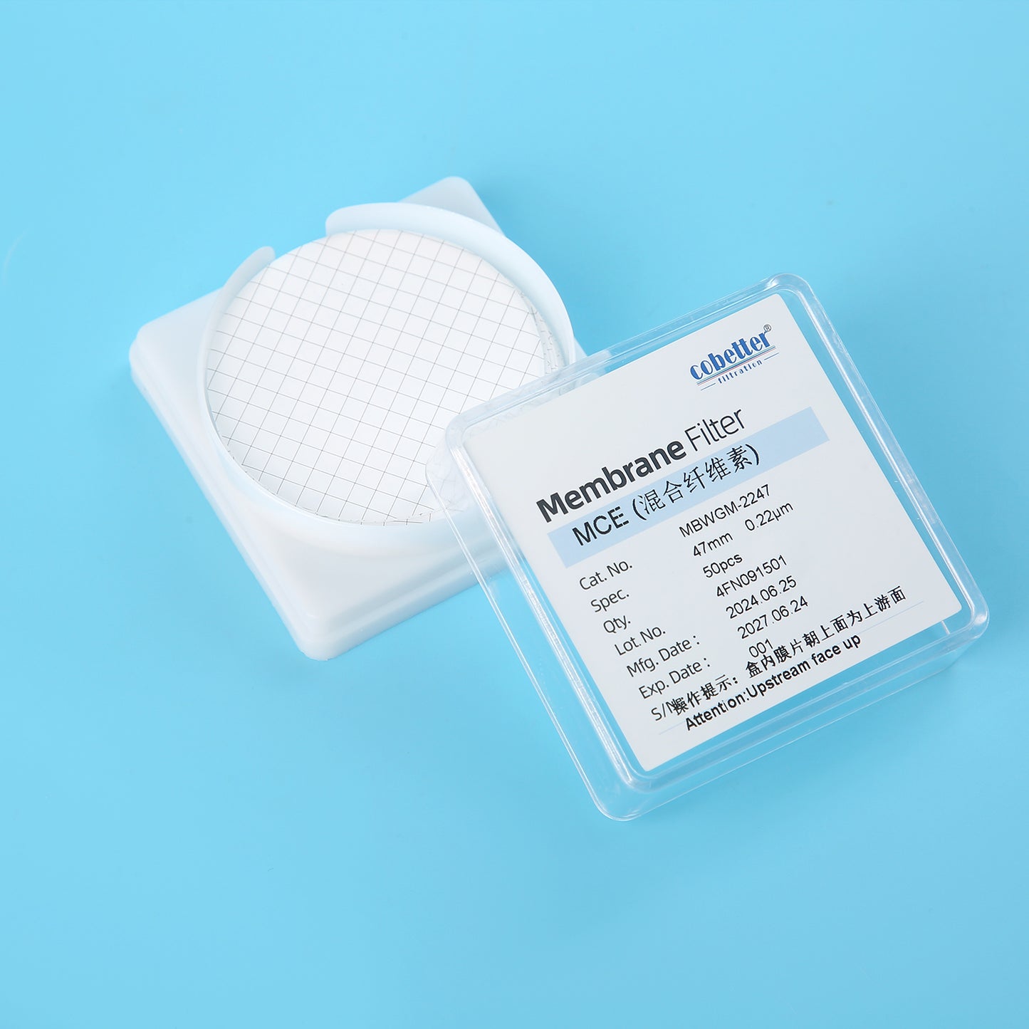 Gridded MCE Membrane Filter, Non-Sterile, 50pcs/pk