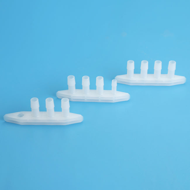 Pharmaceutical Boat Port Barbed, 4 Ports, Polyethylene/PE