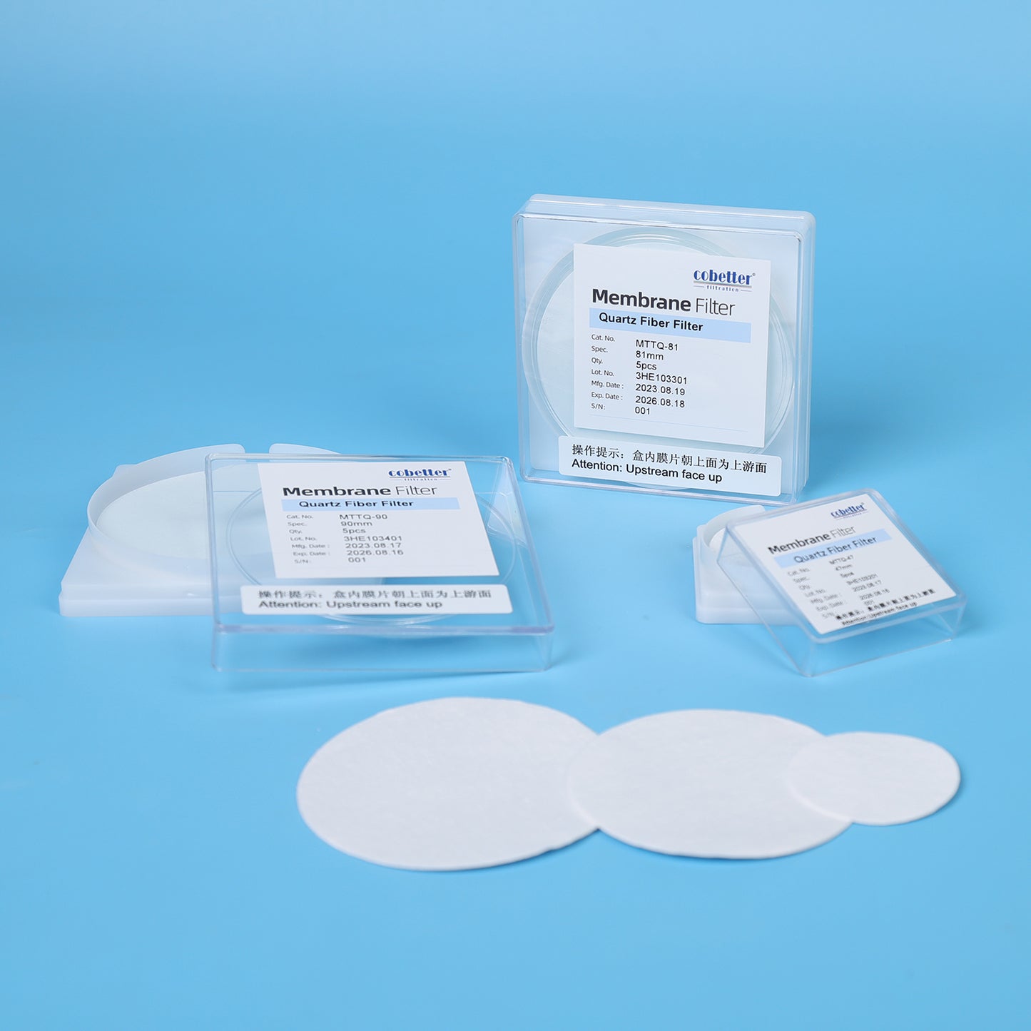 Quartz Fiber Disc Membrane Filters, 10pcs/pk