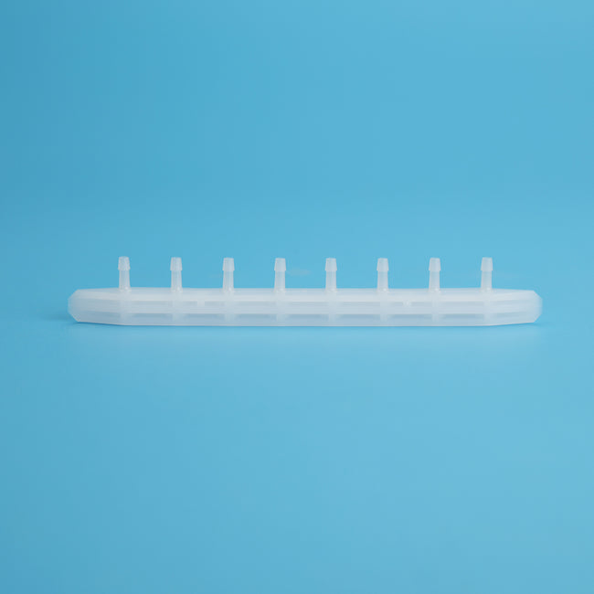 Pharmaceutical Boat Port Barbed, 8 Ports, Polyethylene/PE