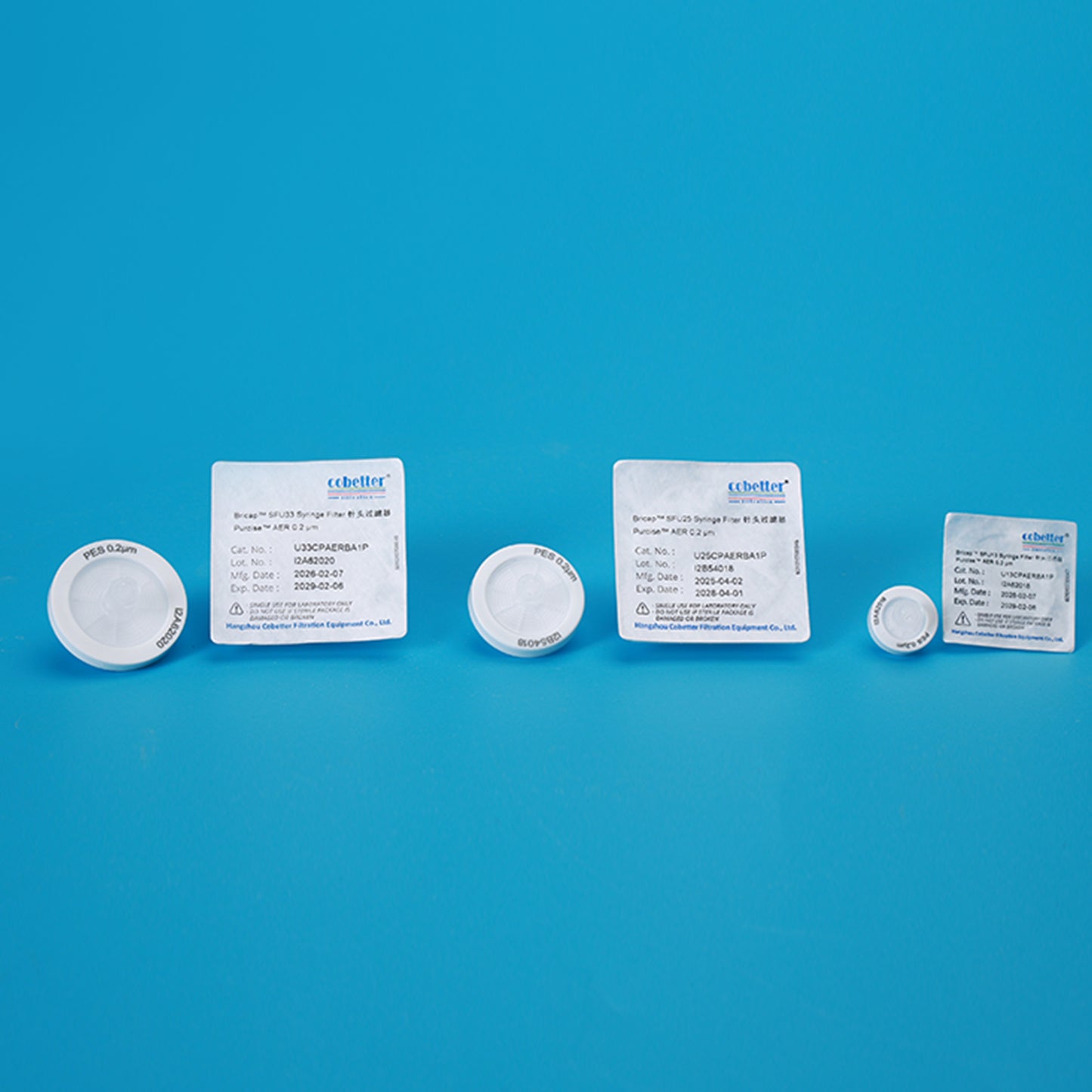 Purcise™ AERB 0.2 μm Hydrophobic PES Sterilizing-Grade Syringe Filter for Air Venting, Pack of 100
