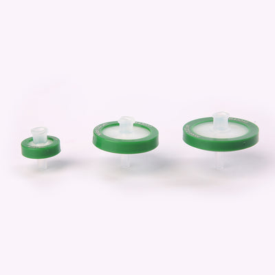 Cobetter Nylon syringe filters in different sizes with green housings