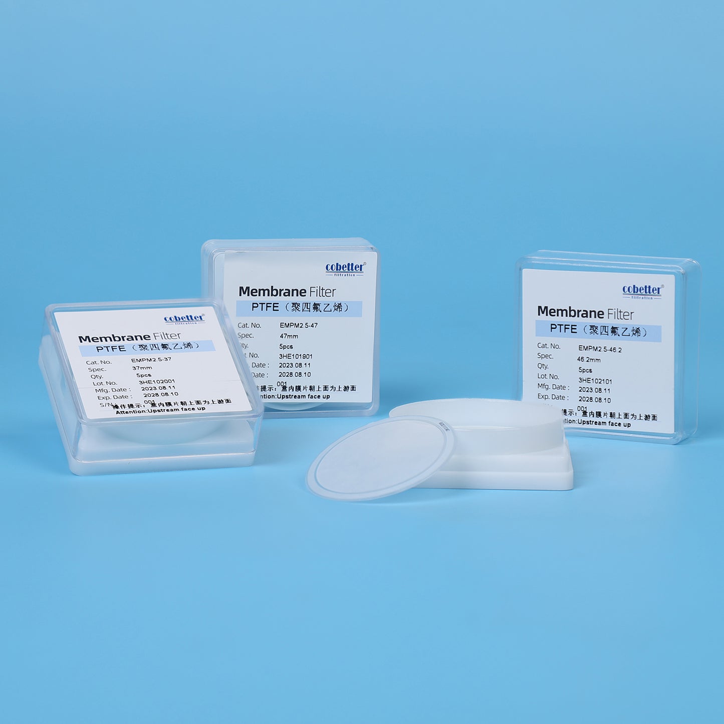 PM2.5 air monitoring membrane filter with package