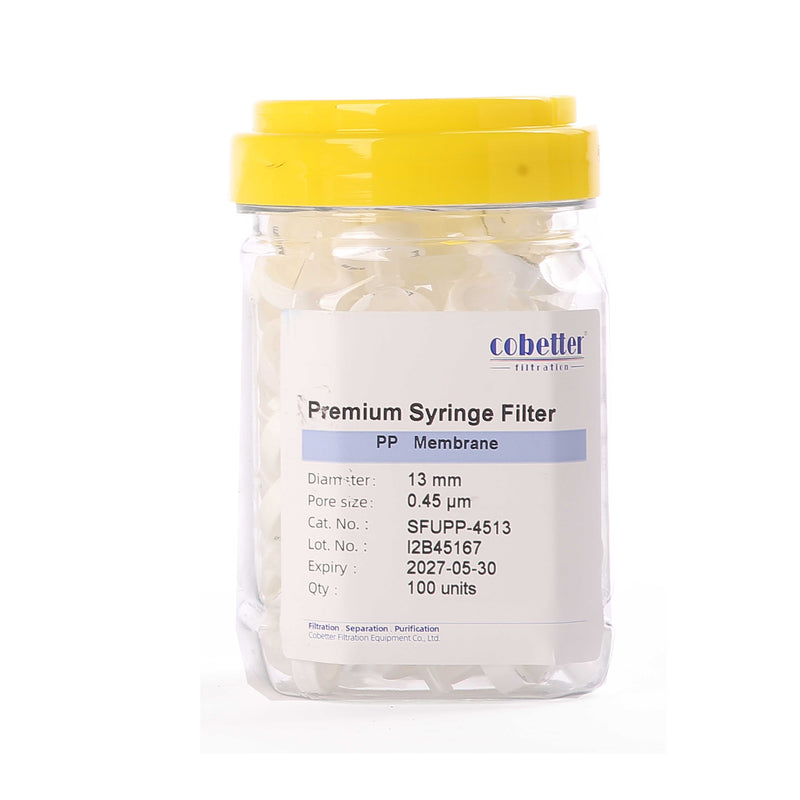 Cobetter PP syringe filters, 13mm, 0.45μm