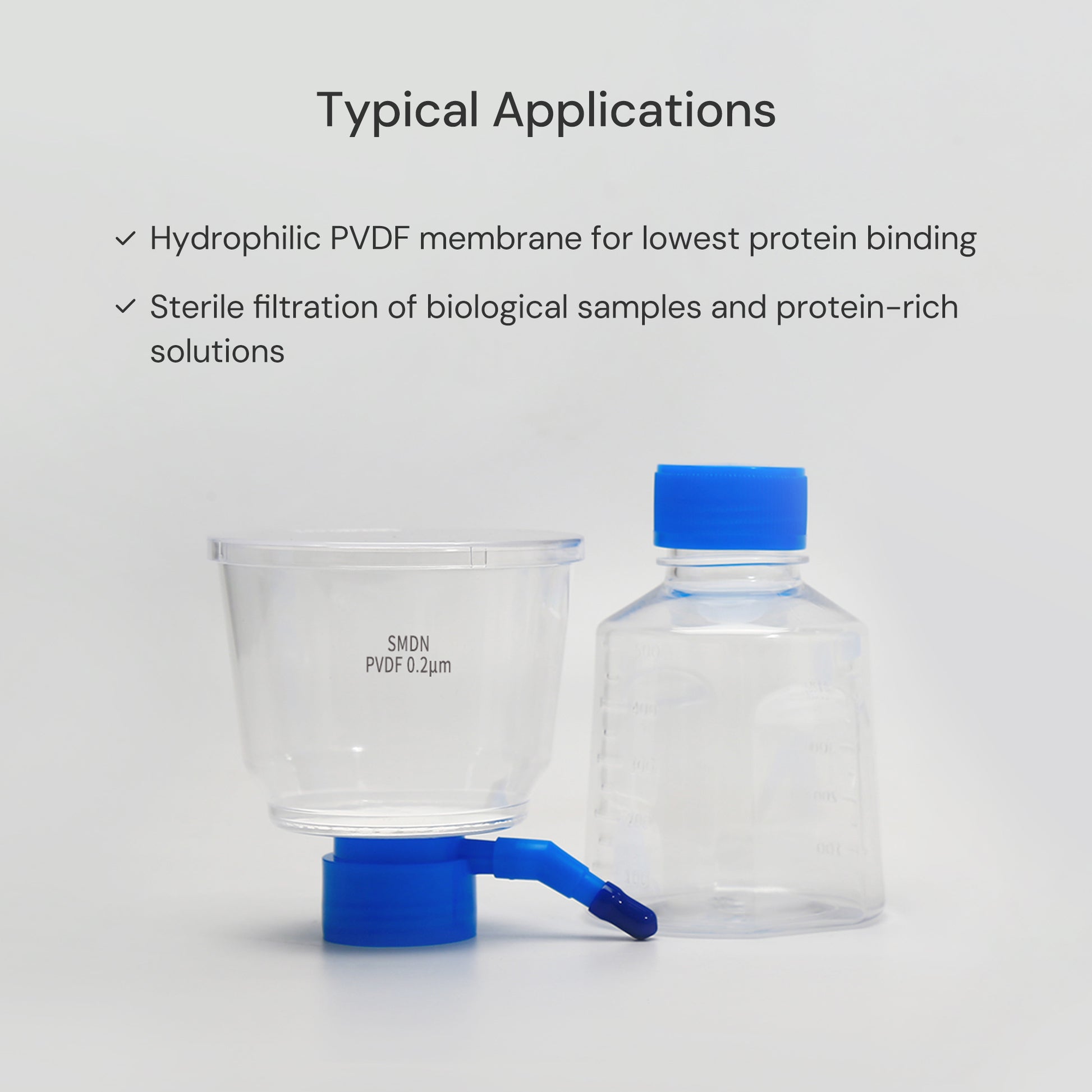 Bottle Top Vacuum Filter 0.45 μm Hydrophilic PVDF Membrane Cobetter