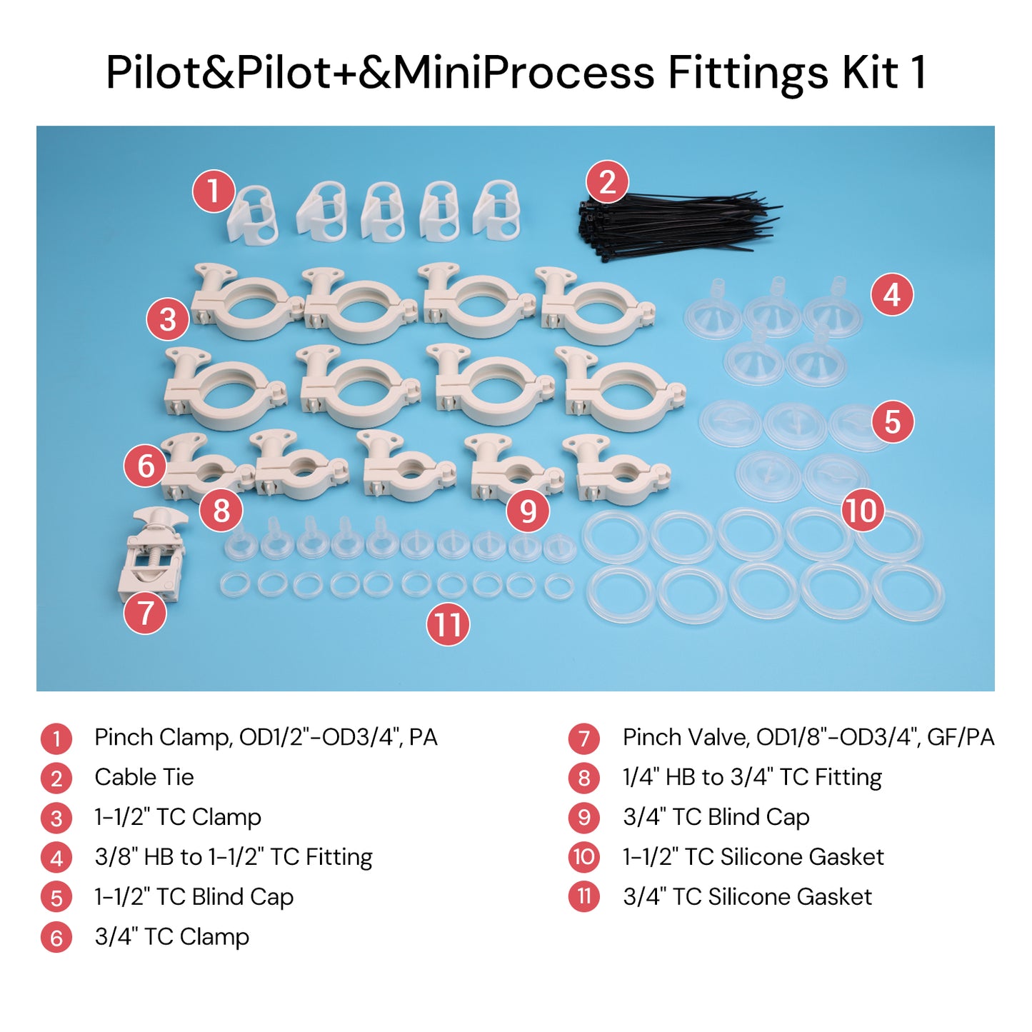 Fittings Kits for Pilot & Pilot+ & MiniProcess Hollow Fiber Filter
