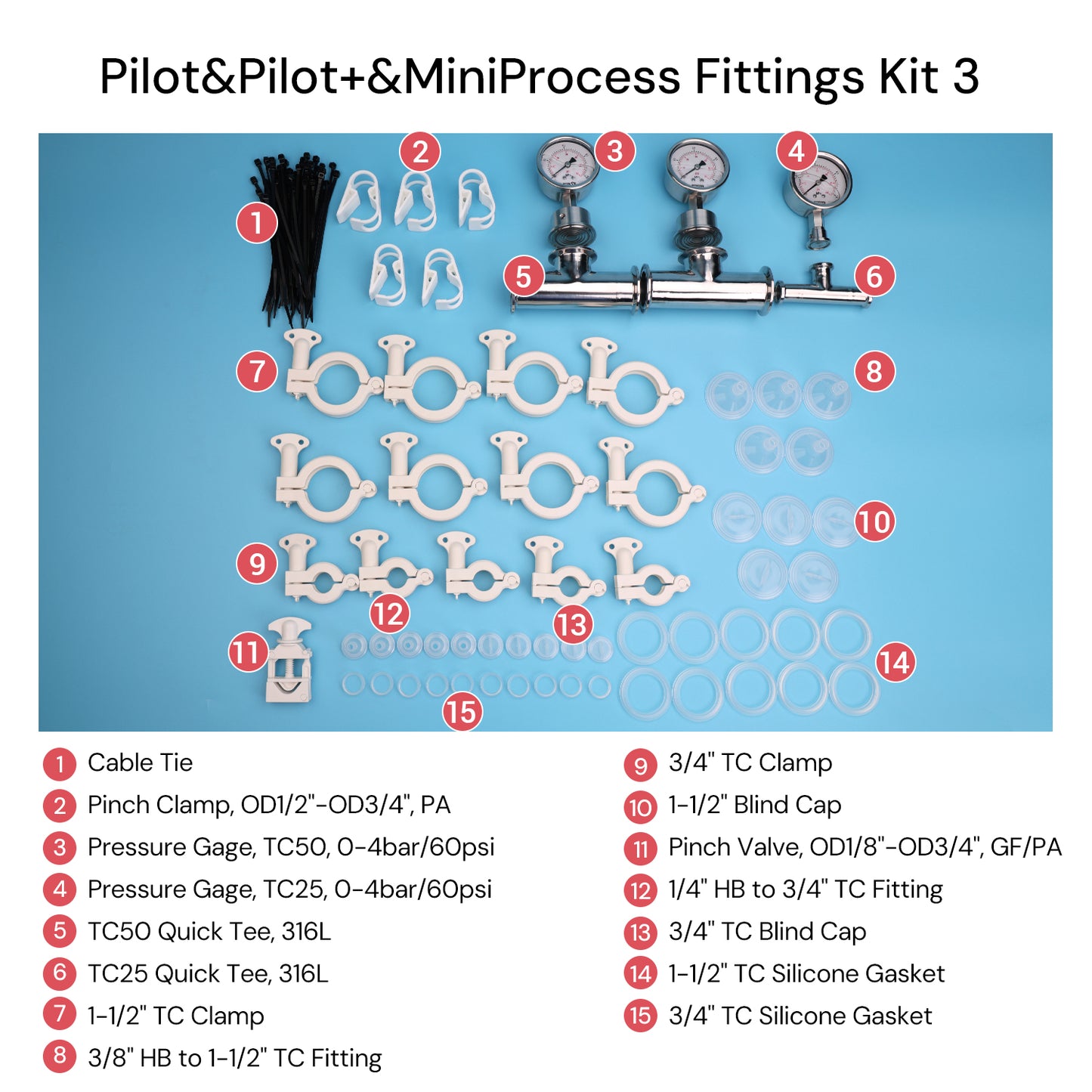 Fittings Kits for Pilot & Pilot+ & MiniProcess Hollow Fiber Filter