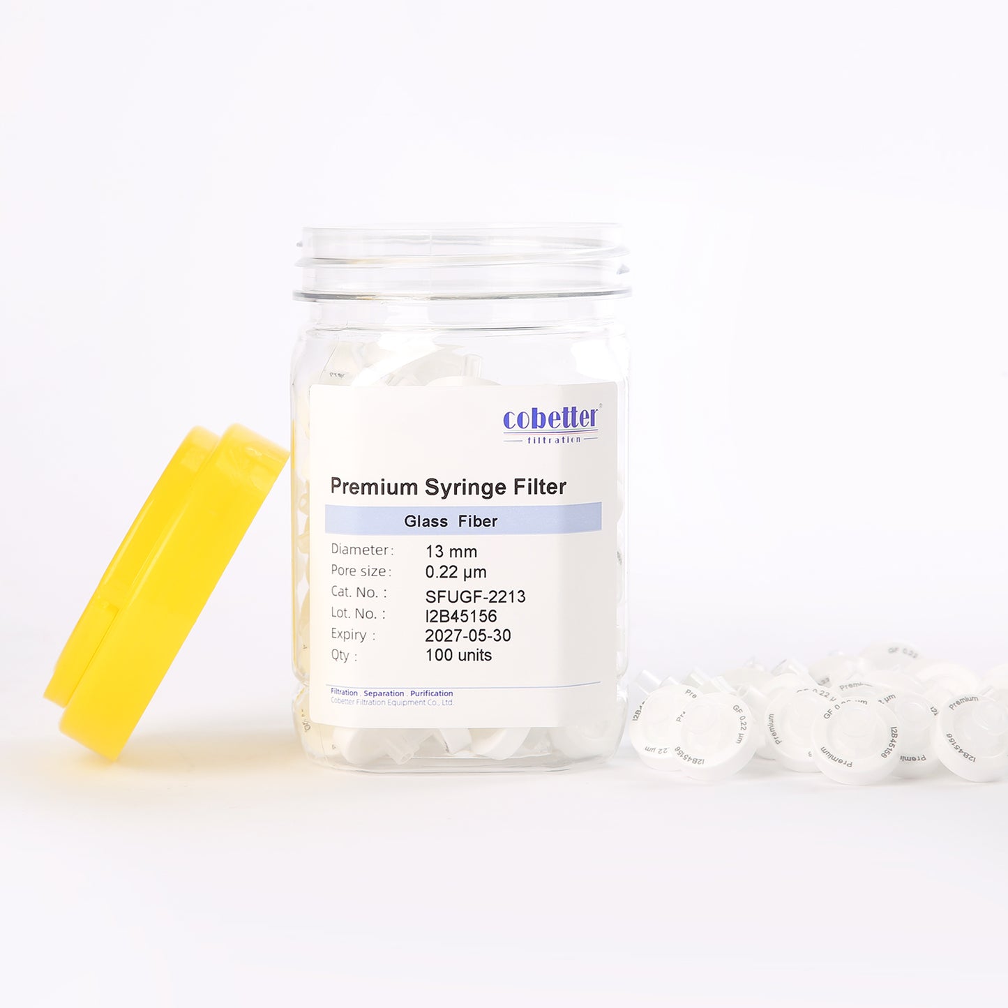 Cobetter GF syringe filters, 13mm, 0.22μm