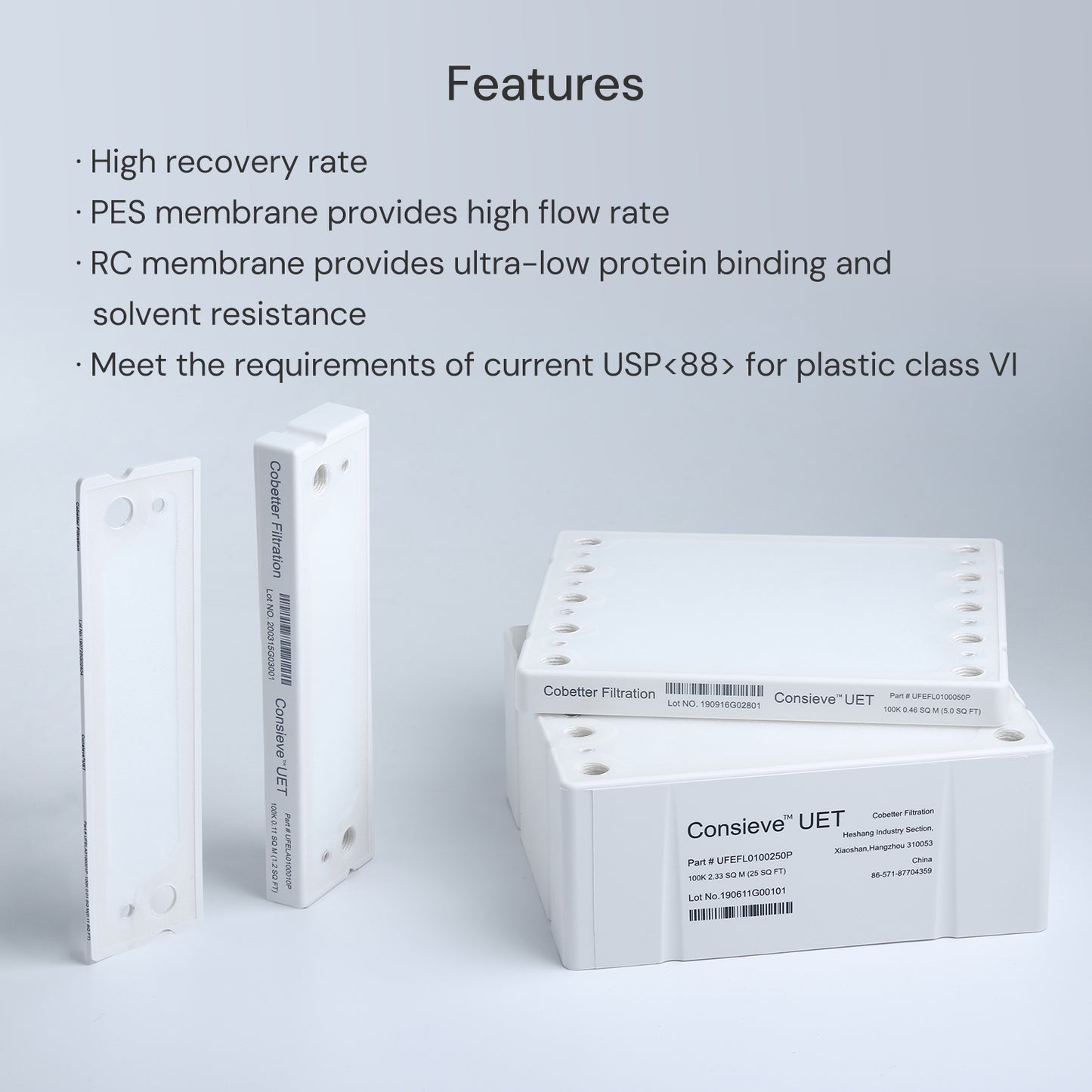 Tangential Flow Filtration Cassette RC Ultrafiltration Membrane Lab, 1/pk