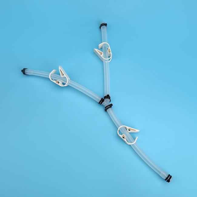 Single-Use Y-line Transfer Sets with Thermoplastic Elastomer Tubings and Tubing Plugs