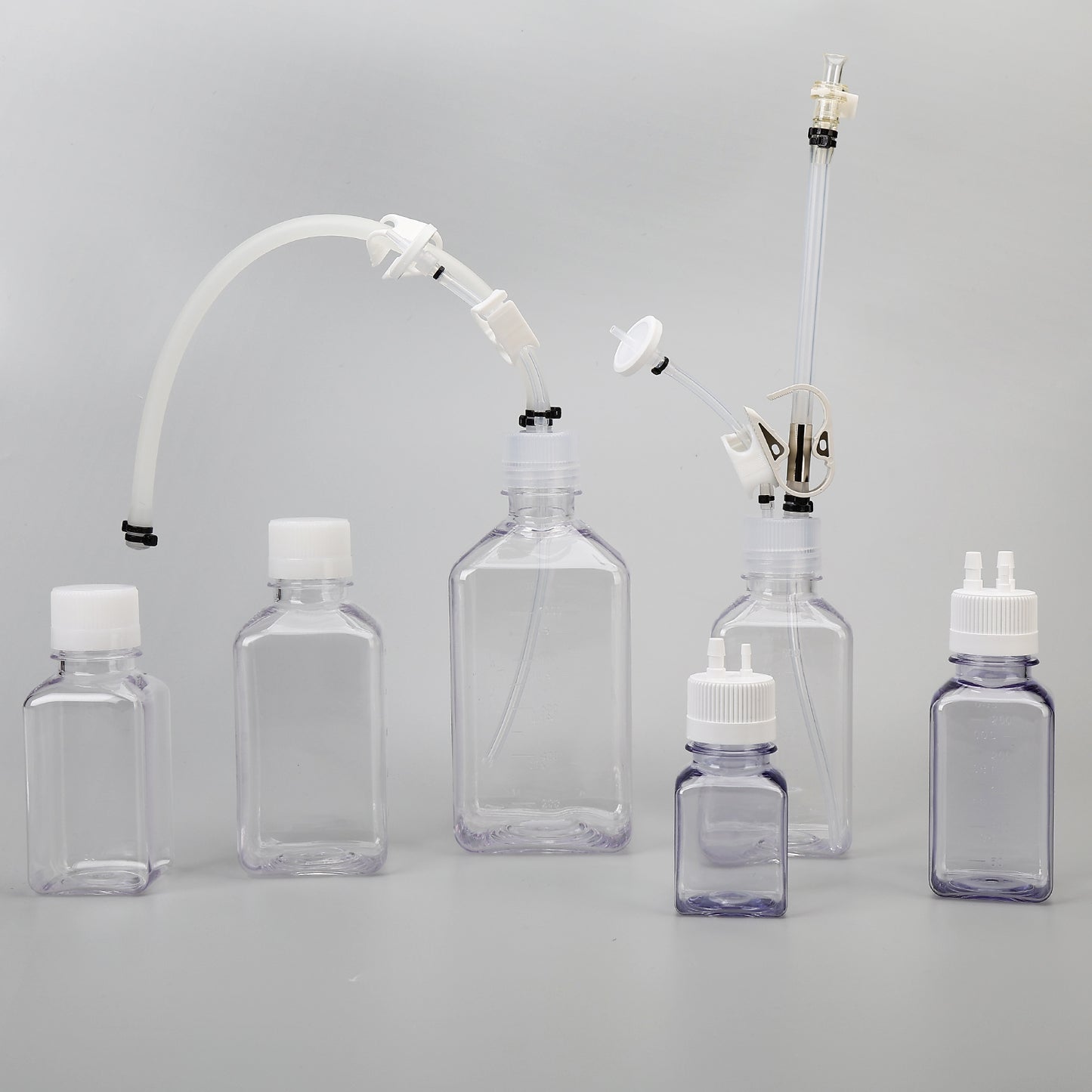 250mL Lifecube™ SSB Single-Use Bottle Assemblies, 3 Ports 1/4"-1/4"-1/8" HB, Sterile 10/pk