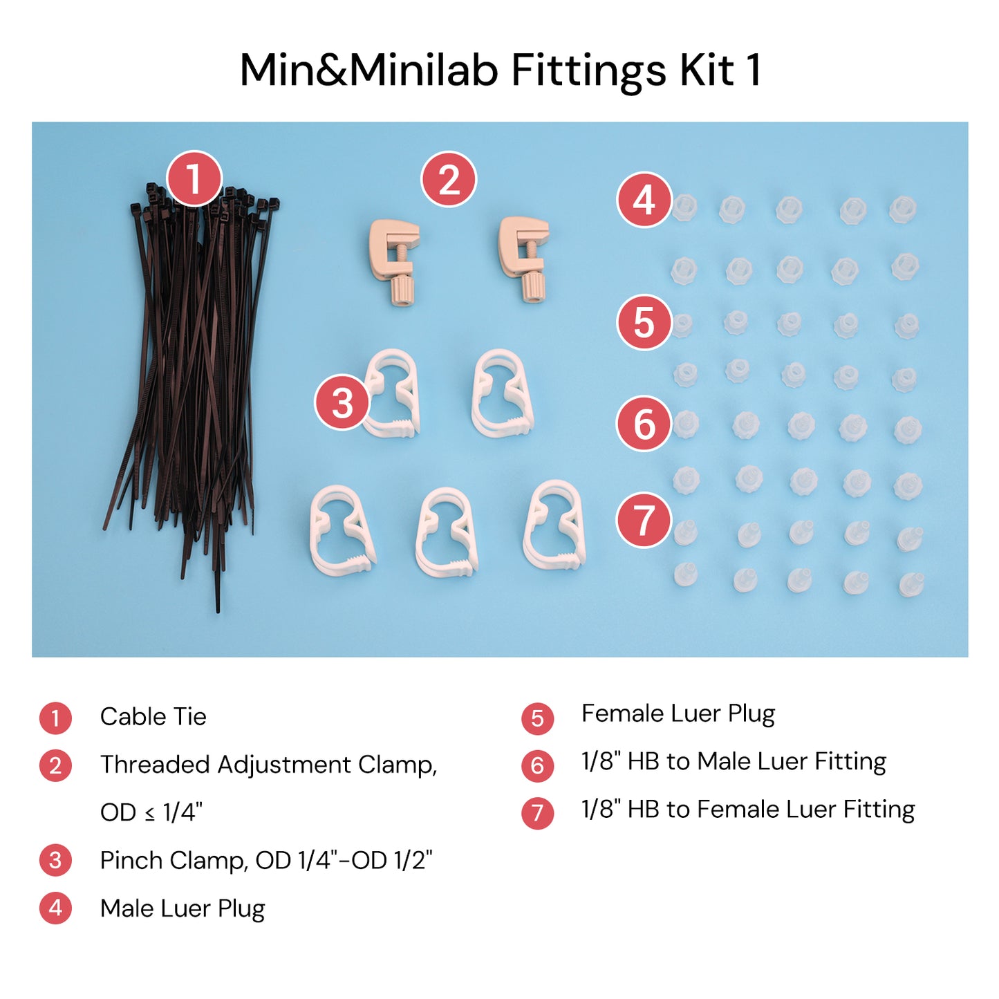 Fittings Kits for Mini & MiniLab Hollow Fiber Filter