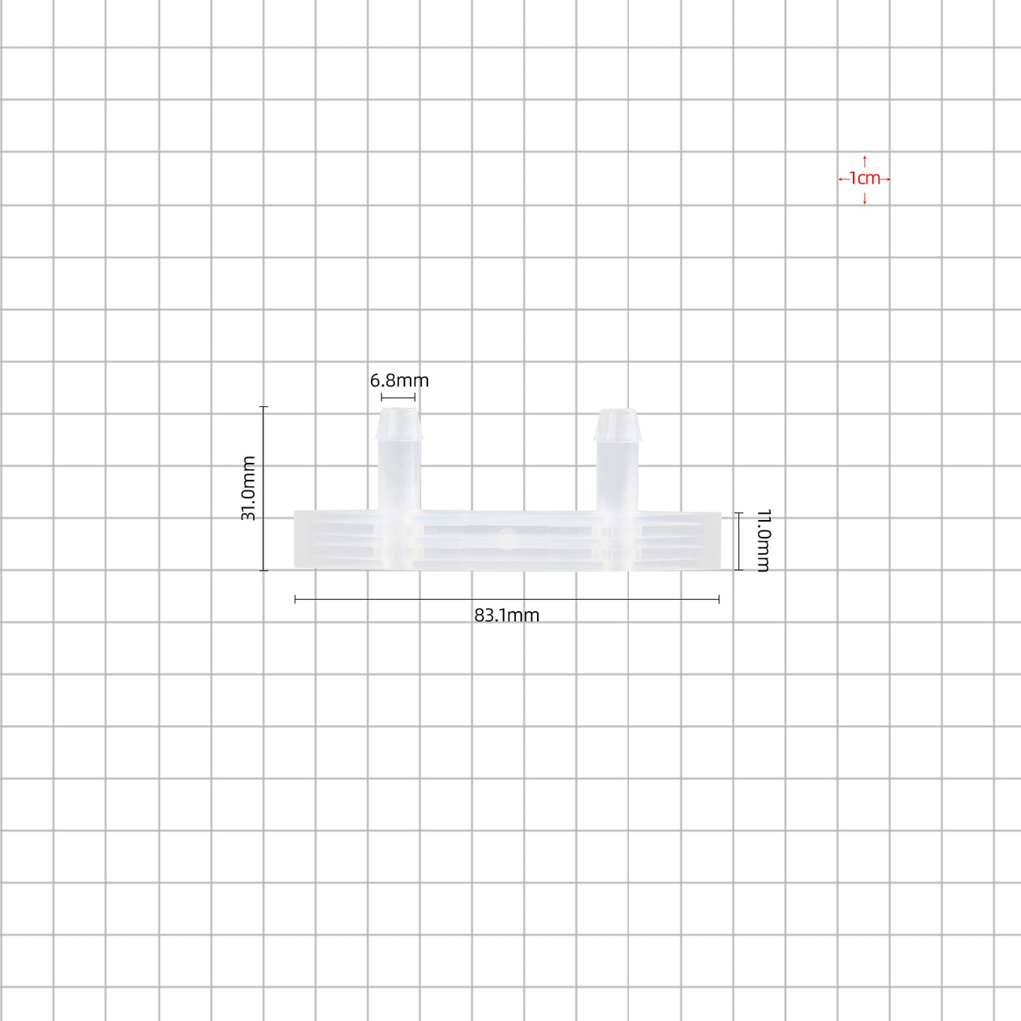 1/4'' boat port barbed with 2 ports