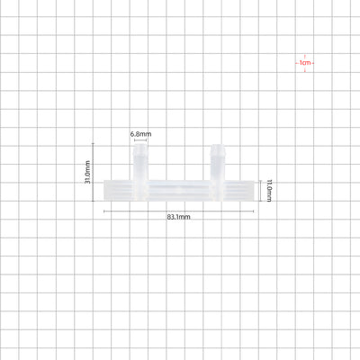 1/4'' boat port barbed with 2 ports