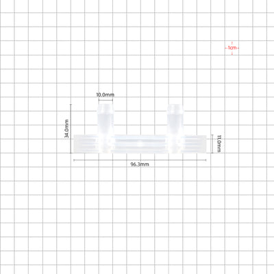 3/8'' boat port barbed with 2 ports dimensions