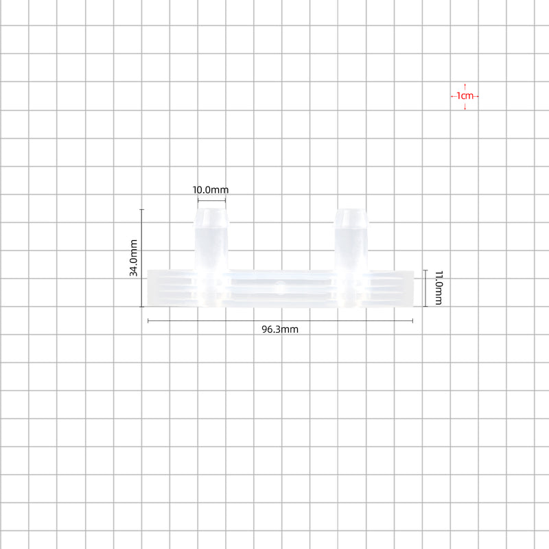 3/8'' boat port barbed with 2 ports dimensions