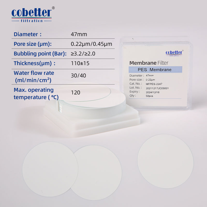 specification of hydrophilic PES disc membrane filter