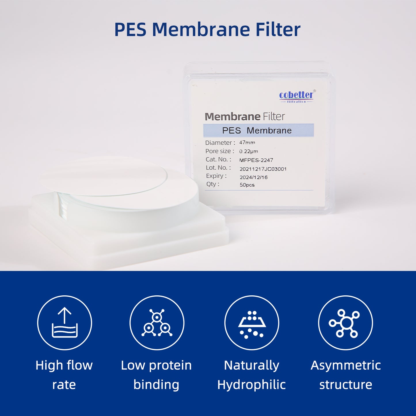 features of hydrophilic PES disc membrane filter