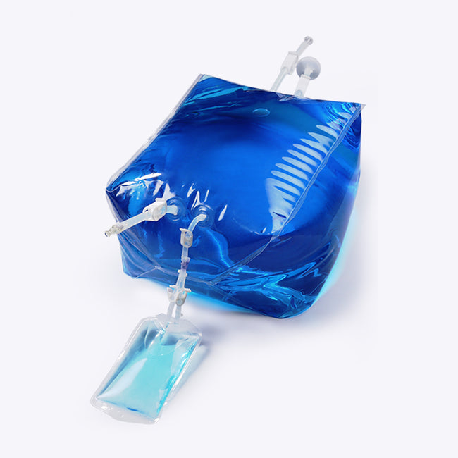 3D single-use liquid storage and shipping bag with a sampling bag