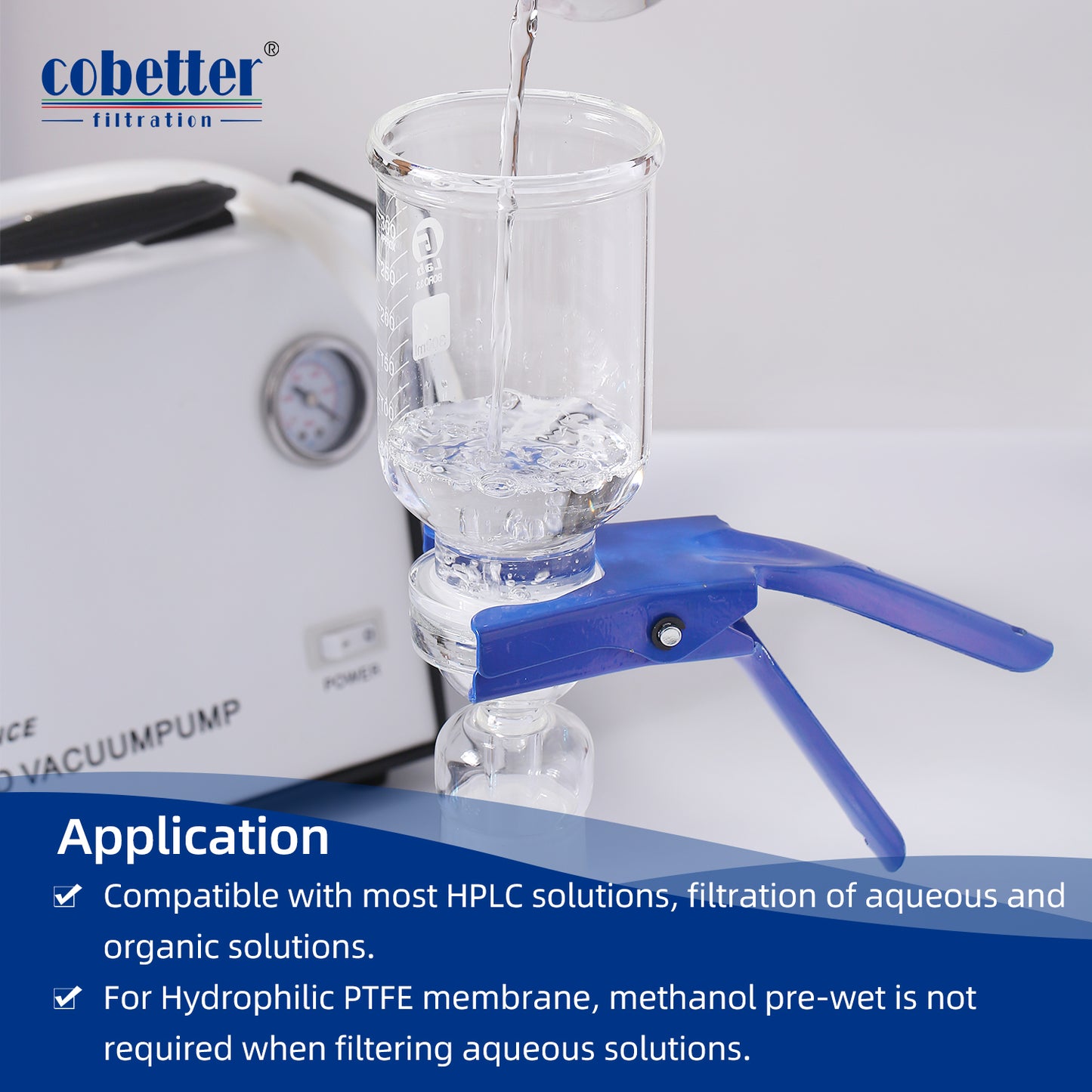 application of hydrophilic PTFE disc membrane filter