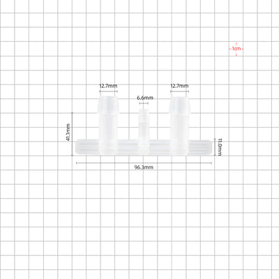 1/2''-1/4''-1/2'' boat port barbed 3 ports dimensions