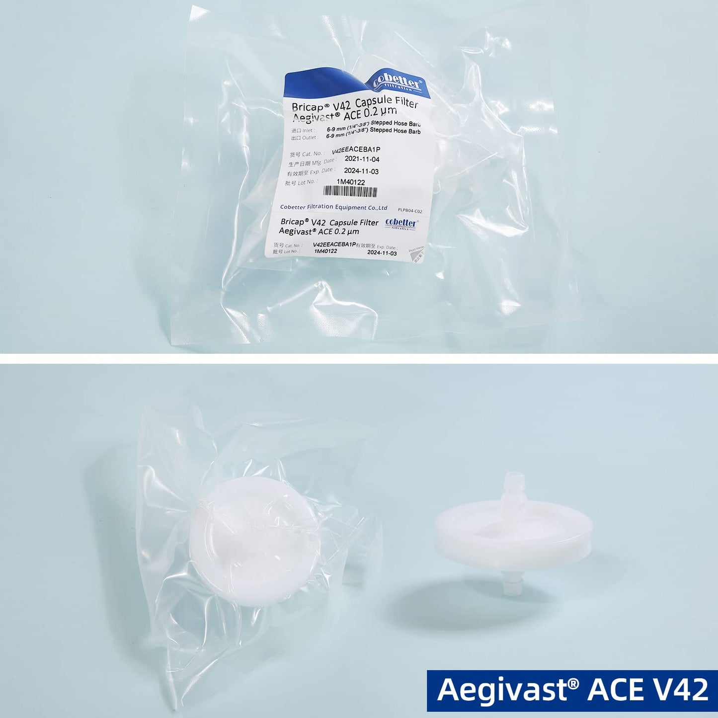 PTFE vent syringe filter with package