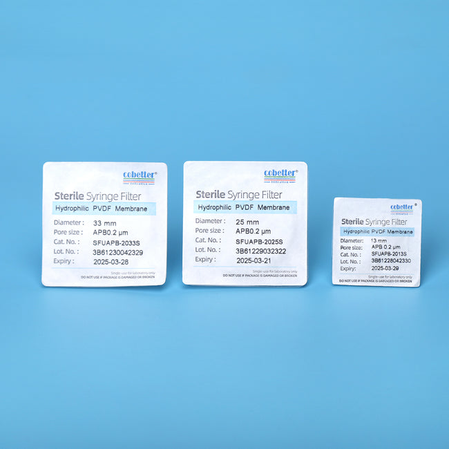 hydrophobic PVDF syringe filters with packages