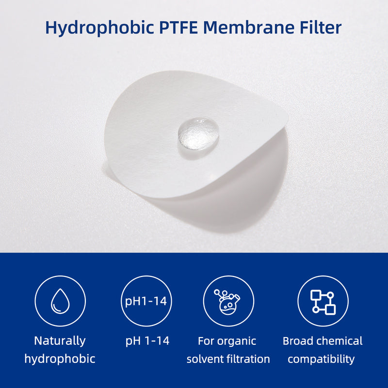 features of hydrophobic PTFE disc membrane filter