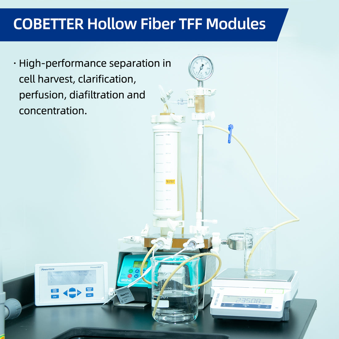 Lab Hollow Fiber Filter TFF mPES Membrane, Microfiltration