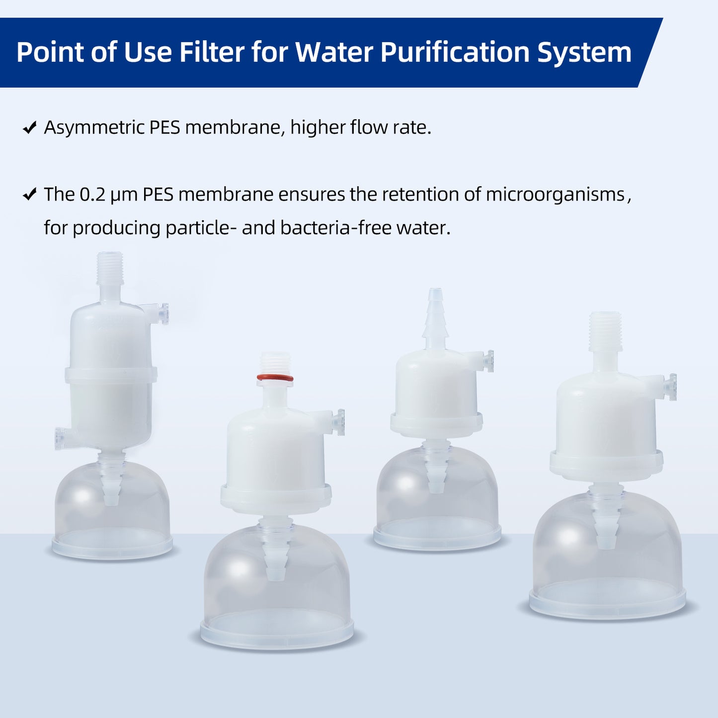 Point of Use Filter 0.2μm PES Membrane 310 cm² for Water Purification System